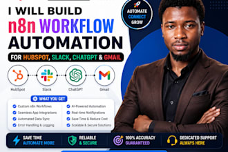 build n8n workflow automation for hubspot, slack, chatgpt and gmail