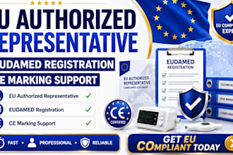 provide eu authorized representative eudamed registration and ce marking support