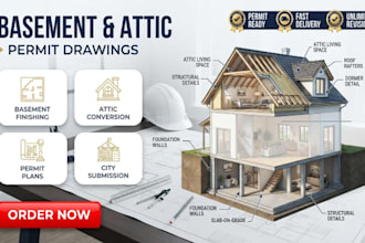 be your architect for basement finishing and attic conversion permit drawings