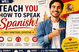 teach you how to speak spanish fluently with easy and practical lessons
