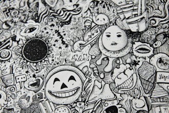draw doodle art illustration designs on any topic