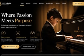 design wix music school website piano lessons instructor website