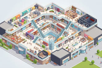 create wayfinding map, shopping mall map, directory map and indoor map