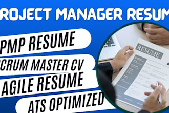 write ats project manager resume, pmp resume and scrum master CV