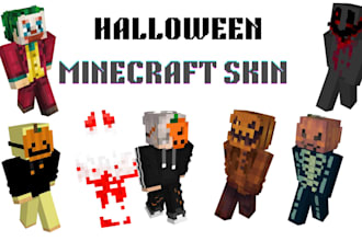 custom halloween minecraft skin, spooky character ghost zombie, witch, vampire