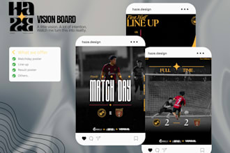 design football team and sports social media graphics