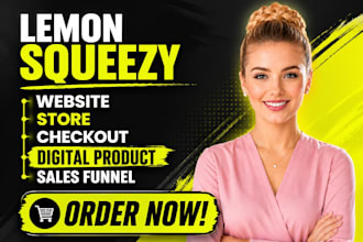 build your lemon squeezy website store checkout sales funnel digital product