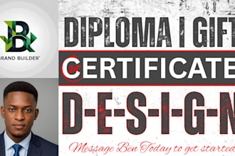 design and redesign a bulk professional diploma, award and gift certificate
