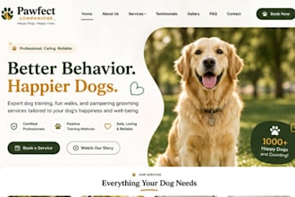 build wix dog trainer website dog walking website pet groomers website