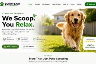build wix poop scooper website pet care pet walker website