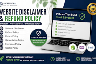 draft website disclaimer and refund policy for shopify and saas