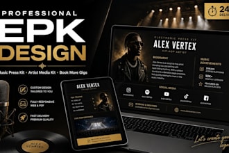 create electronic press kit, music press kit epk  for labels and promoters