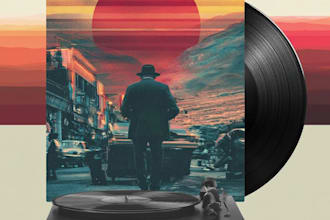 design vintage punk album cover design, retro indie rock artwork