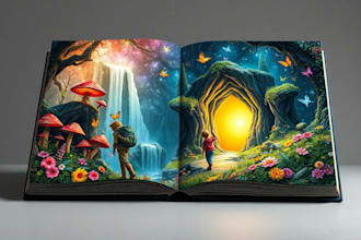 design an enchanted forest fantasy book cover for your novel