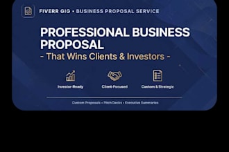 create a professional business and investor proposal