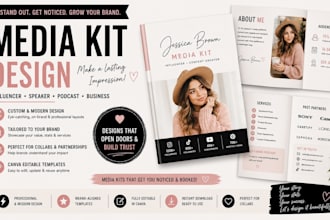 design media kit, influencer media kit, speaker media kit, podcast media kit