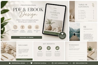 design a professional ebook, workbook or PDF in canva