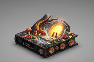 create stunning fantasy storybook cover illustrations