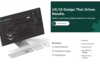 design modern saas dashboard UI UX in figma for health tech and ai