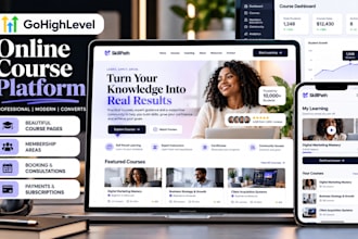 design gohighlevel course website membership client portal and portfolio website
