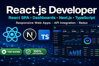 build react js spa admin dashboard and web app with api integration
