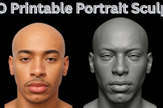 sculpt realistic 2d to 3d head bust custom 3d head model stl for 3d printing