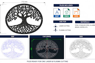 create dxf, cad,svg file for cnc laser and plasma cut