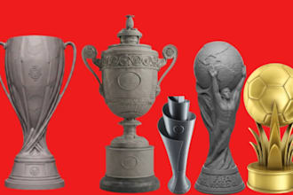 design custom 3d trophy, award, medal, plaque and stl model for 3d printing