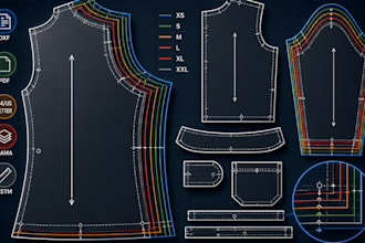 create digital sewing patterns with garment grading for production