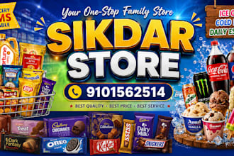 design eye catching business banner, signboard and flex banner