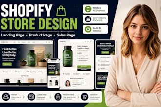 design shopify store, landing page, sales page and product page that converts