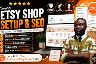 do a complete etsy shop setup, branding and SEO to rank and sell