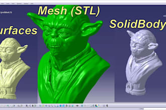do 3d scan cleanup mesh repair maniford mesh retopology fix stl file step to stl