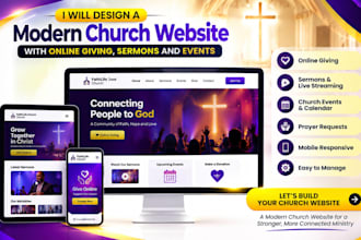design church website church event church ministry donation website