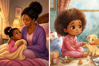 illustrate children book, picture book, book cover art, picture book design