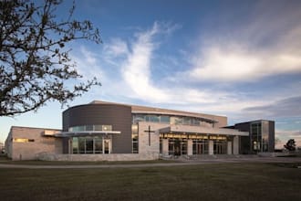 contemporary church architecture, exterior, and realistic 3d renders