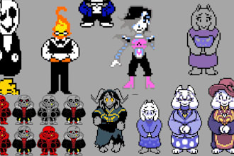 create a custom undertale and deltarune pixel art sprite for you game