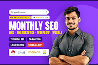 do monthly wix squarespace webflow and weebly SEO for google rankings