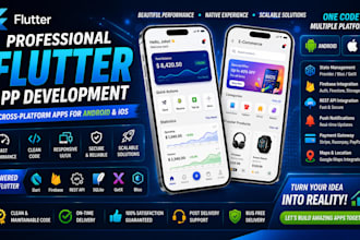 develop a professional flutter or react native mobile app