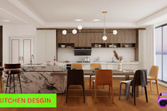 visualize interior design for bedroom, bathroom, kitchen, living, etc