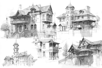 draw illustrations or sketches of your house and buildings