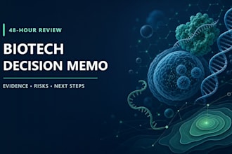 review biotech evidence and deliver a clear decision memo