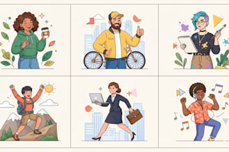 design any cartoon mascot, brand character in vector
