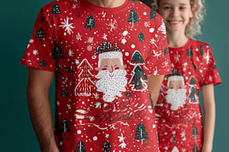 create vintage christmas t shirt design with typography and illustration