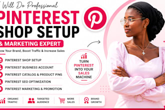 pinterest shop setup,  SEO,tiktok business account  marketing optimization