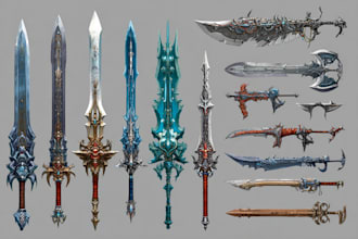 design unique weapons illustrations