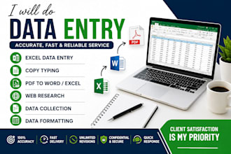 do fast and accurate data entry, typing, copy paste