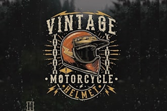 design retro tiger emblem helmet logo and custom t shirt vector art