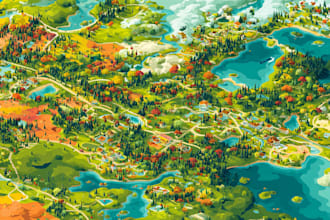 draw vector map and illustration