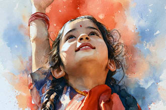 do watercolor and watercolor portrait